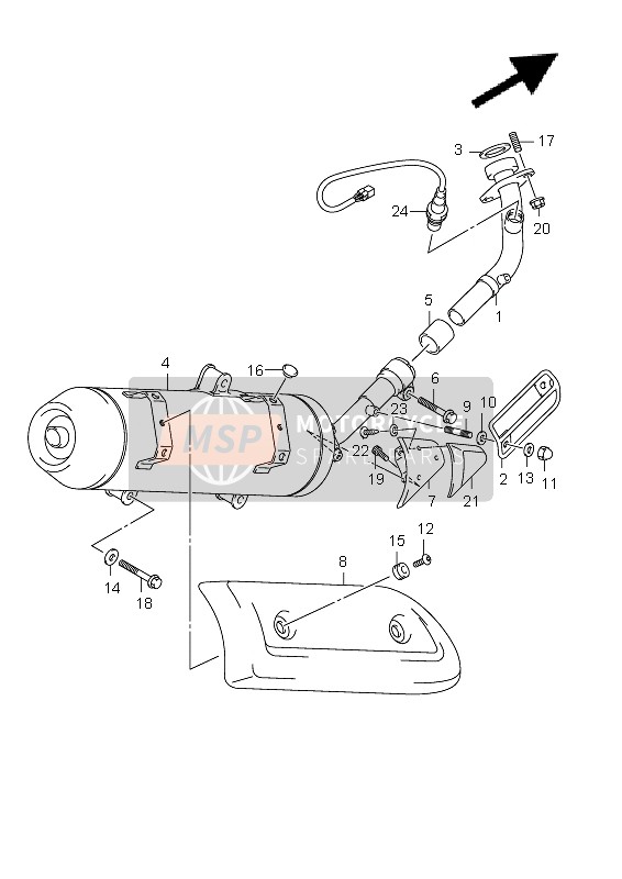 Suzuki UX125 SIXTEEN 2011 Muffler for a 2011 Suzuki UX125 SIXTEEN